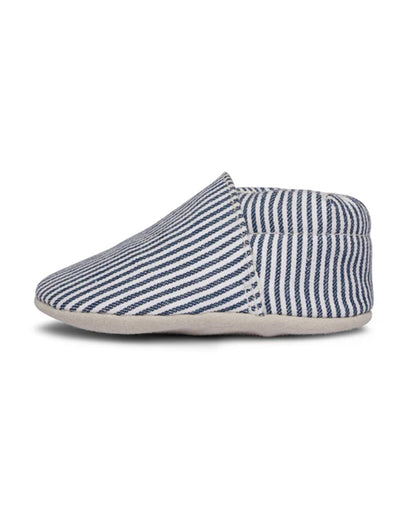 Elves Navy Blue Striped Anti-Skid Slip On Shoes For Infants