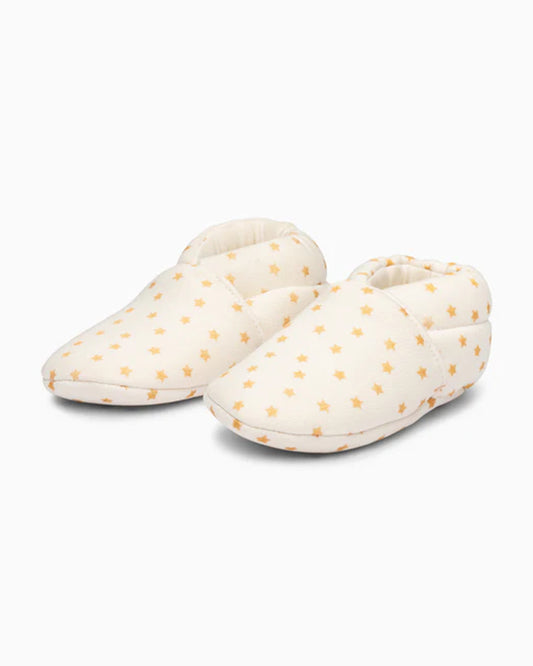 Elves Cream Starred Anti-Skid Slip On Shoes For Infants