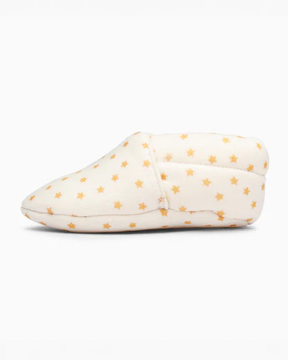 Elves Cream Starred Anti-Skid Slip On Shoes For Infants