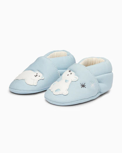 Elves Light Blue Anti-Skid Slip On Shoes For Infants