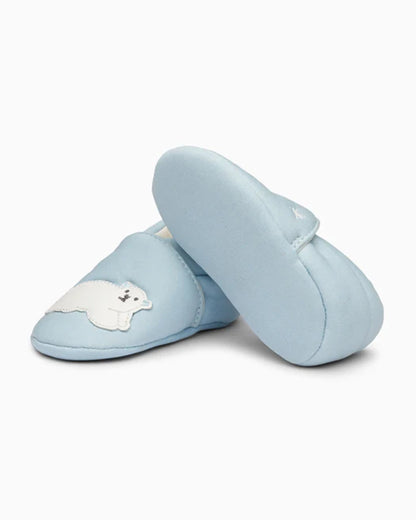 Elves Light Blue Anti-Skid Slip On Shoes For Infants