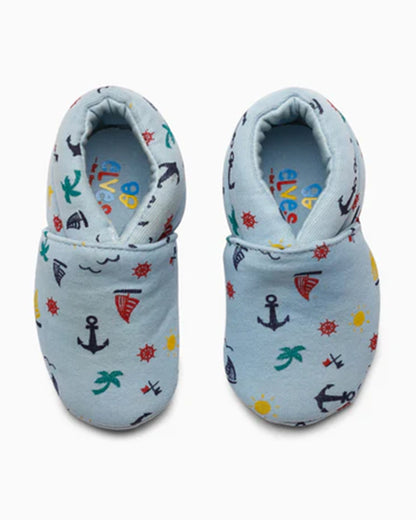 Elves Blue Seaside Anti-Skid Slip On Shoes For Infants