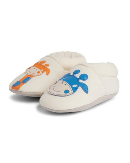 Elves Cream Giraffe Anti-Skid Slip On Shoes For Infants