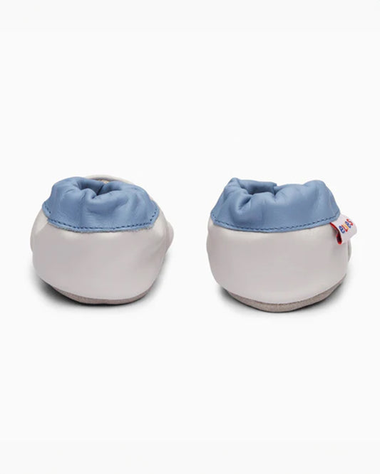 Elves White & Blue Zebra Anti-Skid Slip On Shoes For Infants