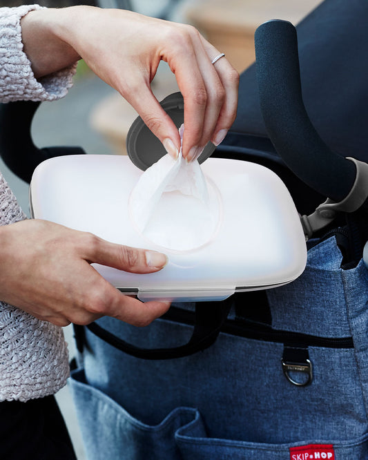 Skip Hop Grab & Go Snug Seal Wipe Case With Silicone Strap For On The Go-Grey