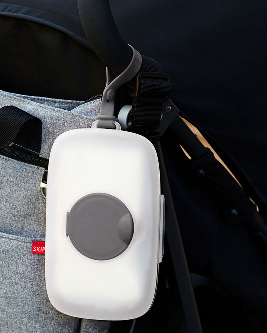 Skip Hop Grab & Go Snug Seal Wipe Case With Silicone Strap For On The Go-Grey