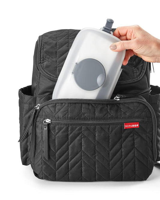 Skip Hop Grab & Go Snug Seal Wipe Case With Silicone Strap For On The Go-Grey