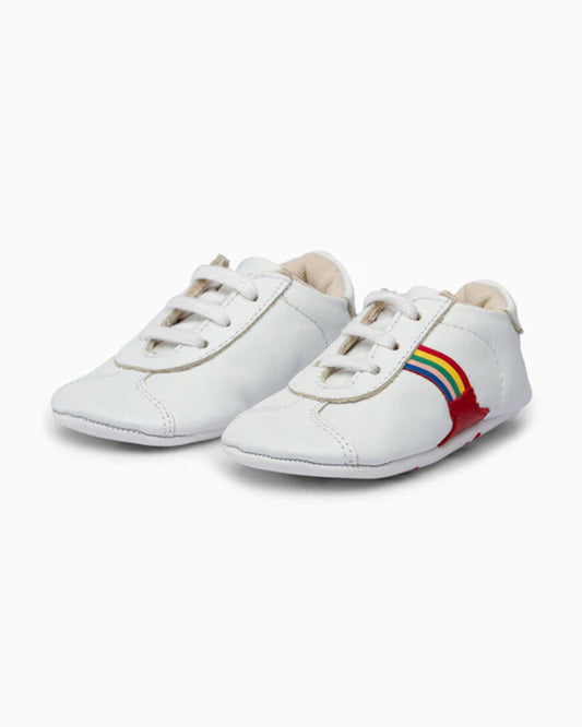 Elves White Rainbow Anti-Skid Slip On Shoes For Infants