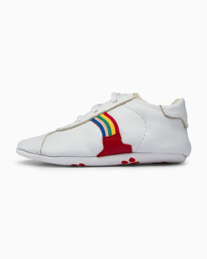 Elves White Rainbow Anti-Skid Slip On Shoes For Infants