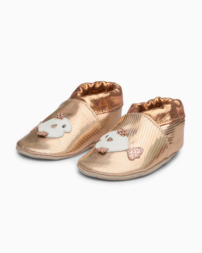 Elves Glittery Gold Anti-Skid Slip On Shoes For Infants