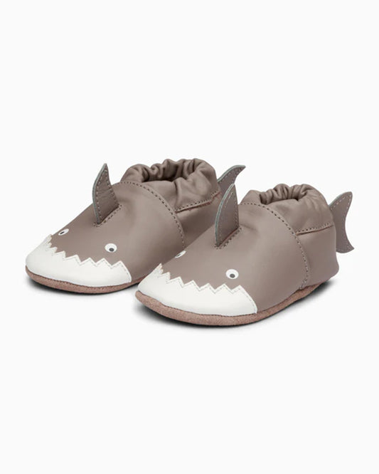 Elves Grey Shark Anti-Skid Slip On Shoes For Infants