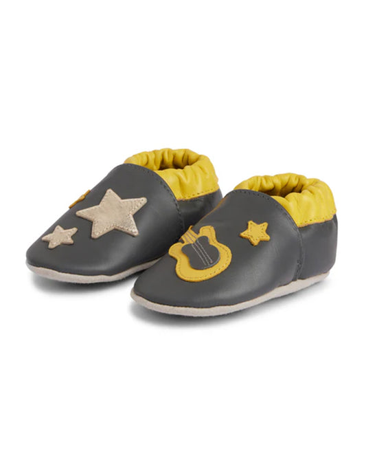 Elves Black Anti-Skid Slip On Shoes For Infants