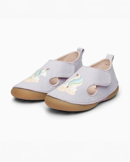 Elves Lavender Unicorn Velcro Sandals For Infants