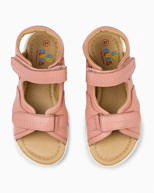 Elves Peach Straps Velcro Sandals For Infants