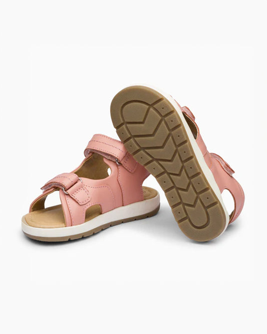 Elves Peach Straps Velcro Sandals For Infants