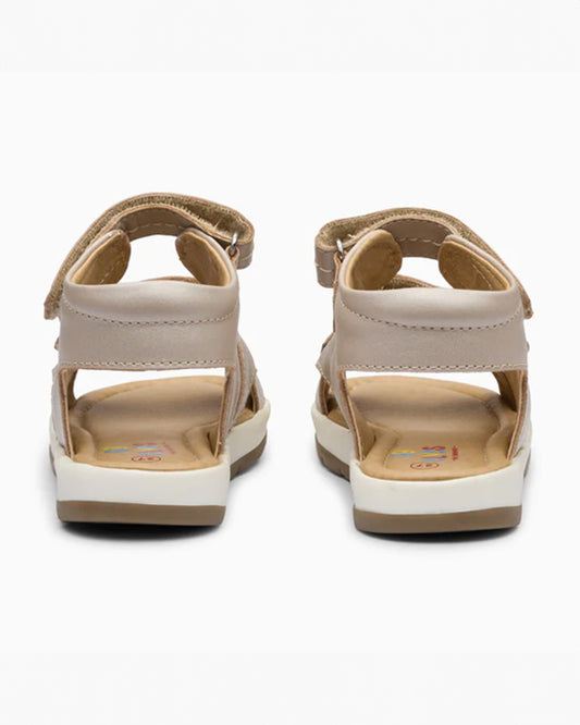 Elves Grey Straps Velcro Sandals For Infants