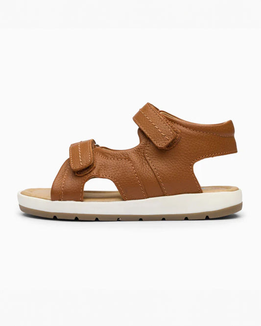 Elves Brown Straps Velcro Sandals For Infants