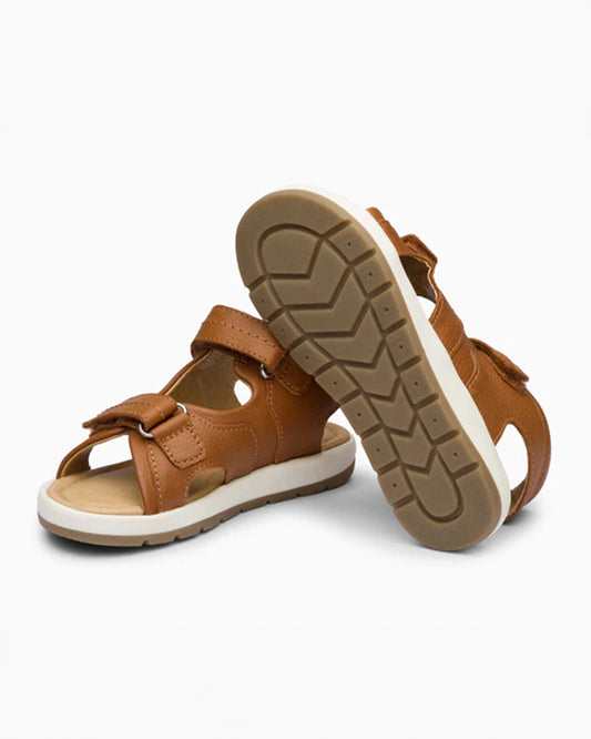 Elves Brown Straps Velcro Sandals For Infants