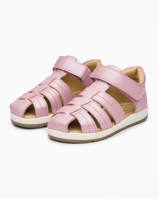 Elves Pink Crisscross Velcro Sandals For Infants