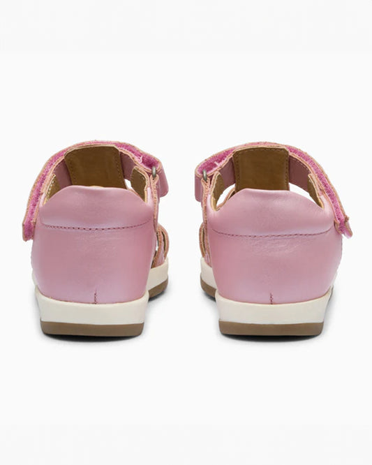 Elves Pink Crisscross Velcro Sandals For Infants