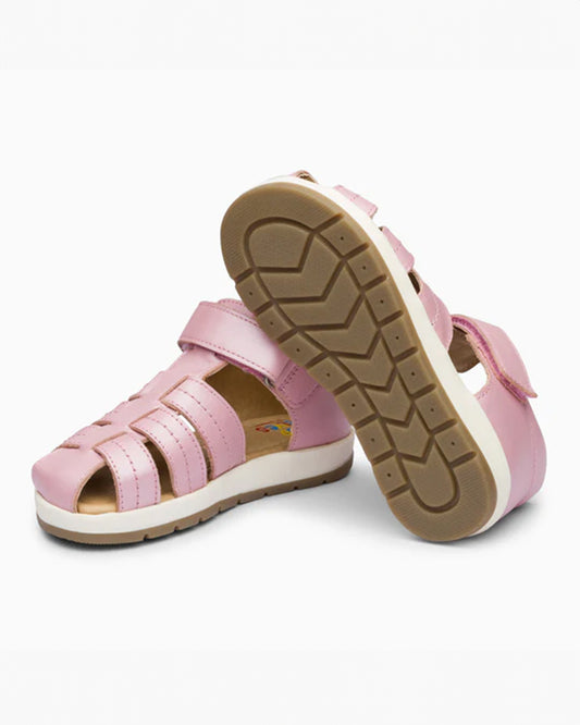 Elves Pink Crisscross Velcro Sandals For Infants