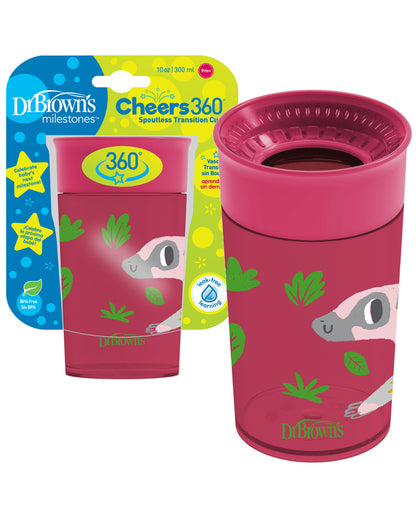 Dr. Brown's Smooth Wall Cheers 360 Cup-Red Deco-Leak Proof-For Infants