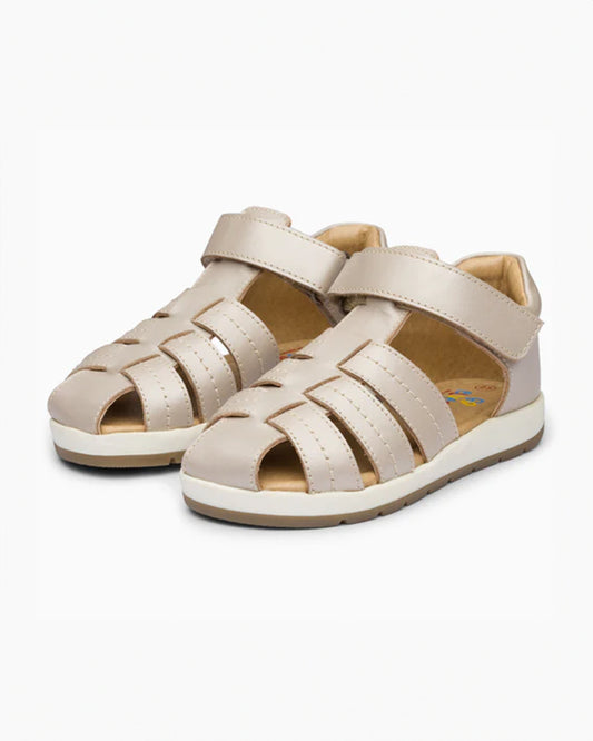 Elves Grey Crisscross Velcro Sandals For Infants