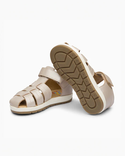 Elves Grey Crisscross Velcro Sandals For Infants