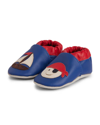 Elves Blue & Red Anti-Skid Slip On Shoes For Infants