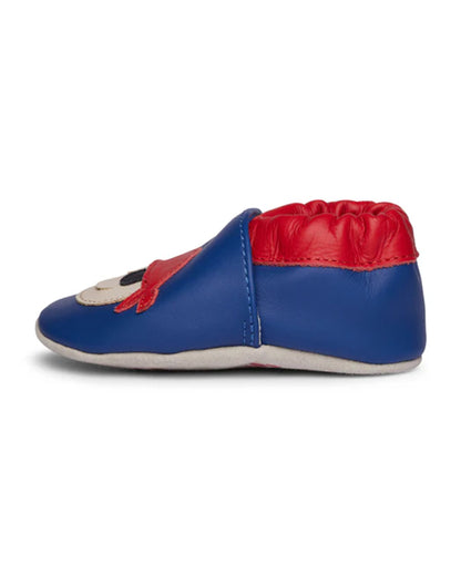 Elves Blue & Red Anti-Skid Slip On Shoes For Infants