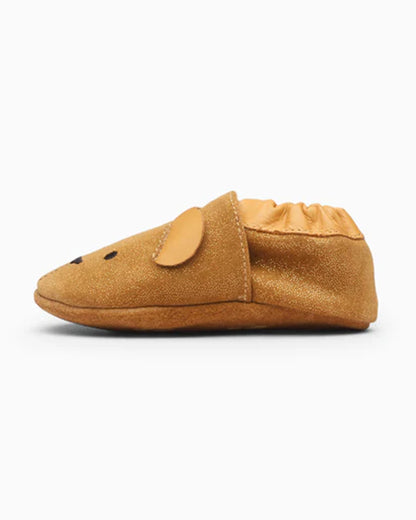 Elves Brown Teddy Bear Anti-Skid Slip On Shoes For Infants