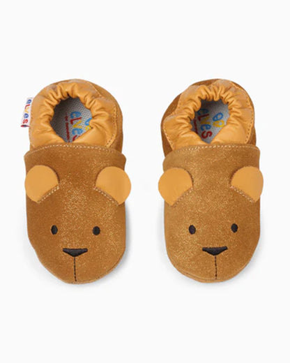 Elves Brown Teddy Bear Anti-Skid Slip On Shoes For Infants