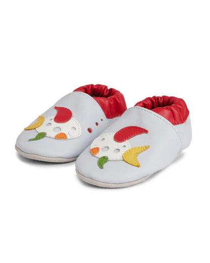 Elves Light Blue & Red Anti-Skid Slip On Shoes For Infants