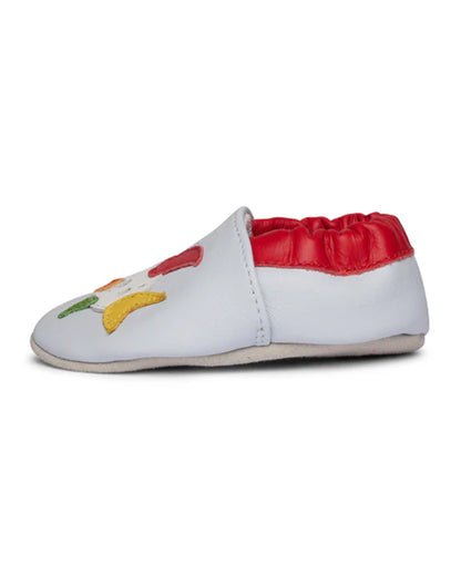 Elves Light Blue & Red Anti-Skid Slip On Shoes For Infants