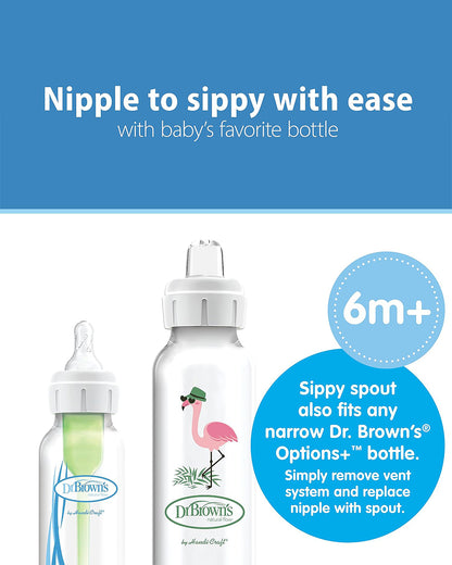 Dr. Brown's Milestones Sippy Spout Feeding Bottle-Anti Colic-250 ml-Flamingo-6 to 24M