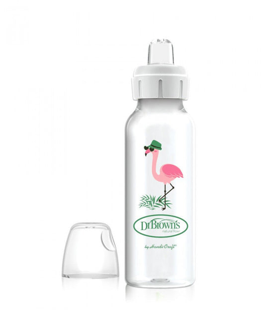 Dr. Brown's Milestones Sippy Spout Feeding Bottle-Anti Colic-250 ml-Flamingo-6 to 24M