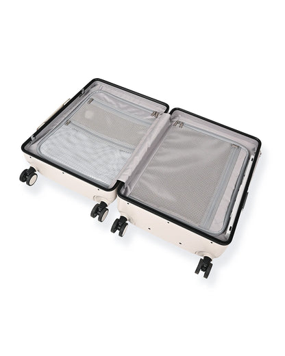 Miamily Mist Grey Ride On Trolley Carry On Luggage-Swiss Design-with 3 Digit Lock and Built in Seat for Kids & Adults