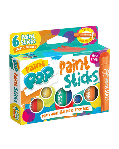 Paint Pop Classic Quick Dry Paint Sticks-Pack Of 6-Non-Toxic & Mess Free-Art & Craft Kit-18M+