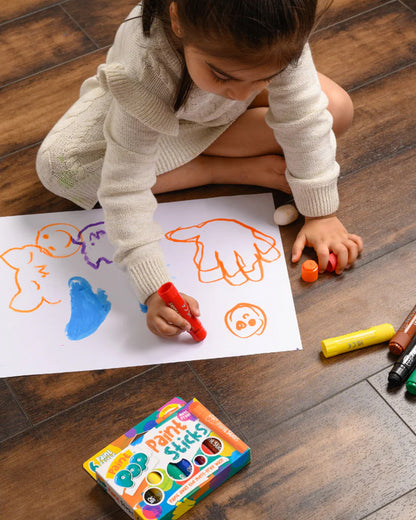 Paint Pop Classic Quick Dry Paint Sticks-Pack Of 6-Non-Toxic & Mess Free-Art & Craft Kit-18M+