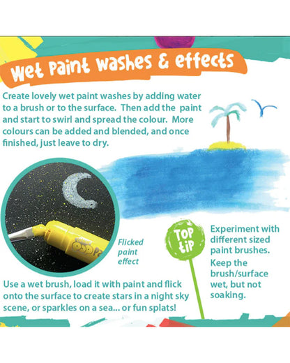 Paint Pop Classic Quick Dry Paint Sticks-Pack Of 6-Non-Toxic & Mess Free-Art & Craft Kit-18M+