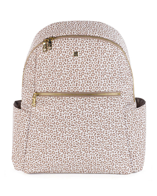 Pasito a Pasito London Animal Print Diaper Backpack-With Changing Mat & Stroller Hooks-Beige Brown