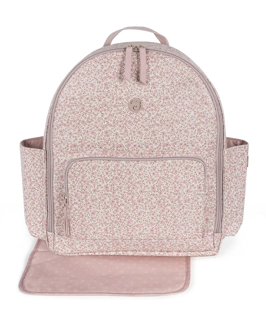 Pasito a Pasito Flower Mellow Diaper Backpack-With Changing Mat & Stroller Hooks-Rose Pink