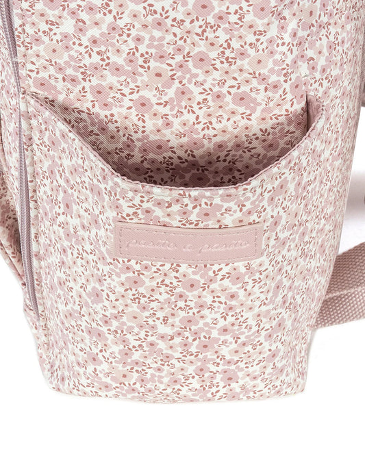 Pasito a Pasito Flower Mellow Diaper Backpack-With Changing Mat & Stroller Hooks-Rose Pink