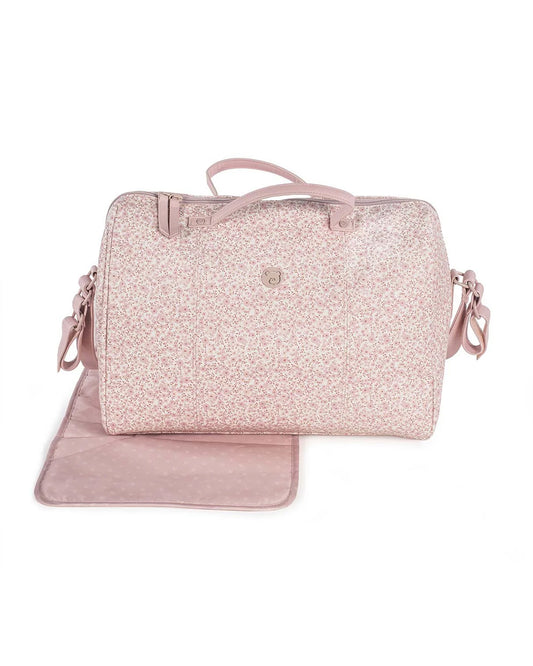 Pasito a Pasito Flower Mellow Diaper Bag-With Changing Mat & Stroller Hooks-Rose Pink