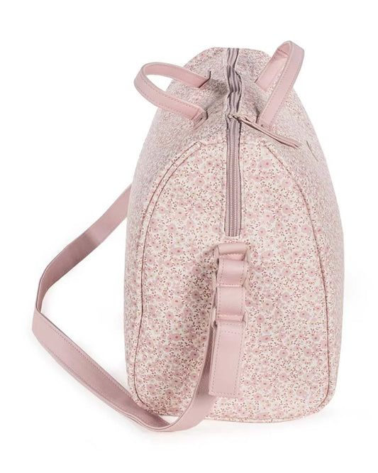 Pasito a Pasito Flower Mellow Diaper Bag-With Changing Mat & Stroller Hooks-Rose Pink