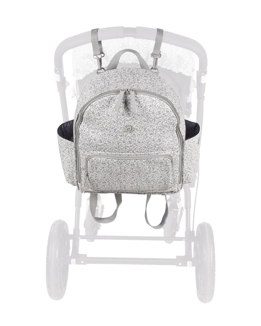 Pasito a Pasito Flower Mellow Diaper Backpack-With Changing Mat & Stroller Hooks-Grey