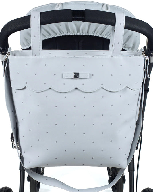 Pasito a Pasito Chelsea Stroller Caddy Diaper Bag-With Changing Mat & Stroller Hooks-Blue