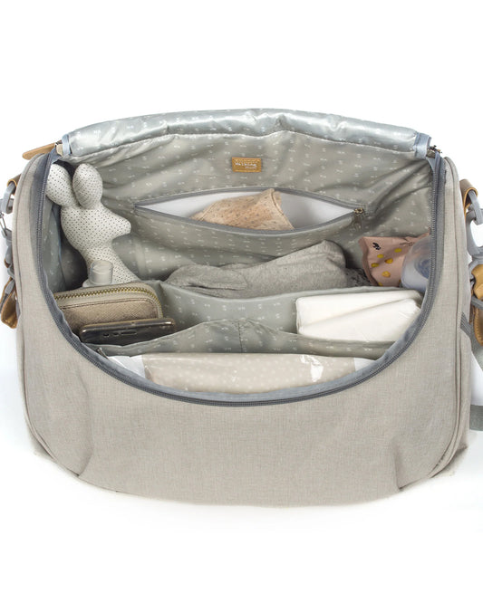 Walking Mum Baby Nature Diaper Changing Bag-With Stroller Hooks & Insulated Bottle Pockets-Sand