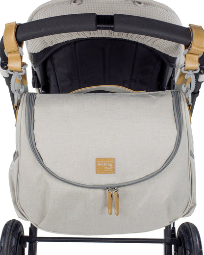 Walking Mum Baby Nature Diaper Changing Bag-With Stroller Hooks & Insulated Bottle Pockets-Sand