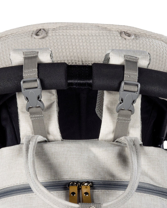 Walking Mum Baby Nature Diaper Changing Bag-Backpack-With Stroller Hooks & Insulated Bottle Pockets-Sand